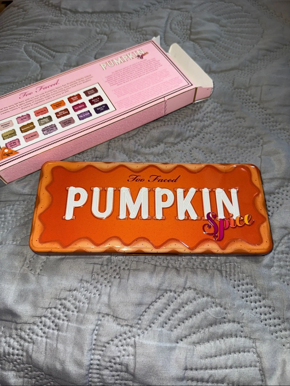 Too Faced Pumpkin Spice Eyeshadow Palette - Pink & Orange Box